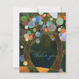 Love Trees Blueモダン's 結婚 Thank You サンキューカード