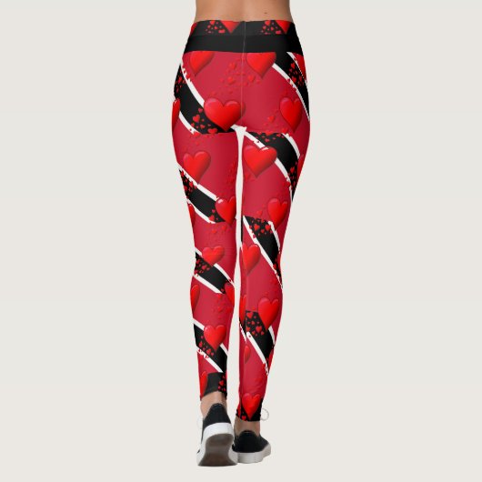 LOVE TRINIDAD赤いハート走あなたのレースカスタム レギンス (裏面)