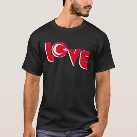 Love Turkey Istanbul Ankara Türkiye Proud Turkish Tシャツ (正面)