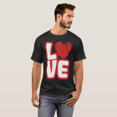 Love Typography Hearts Valentine's Day  Romantic C Tシャツ (正面フル)