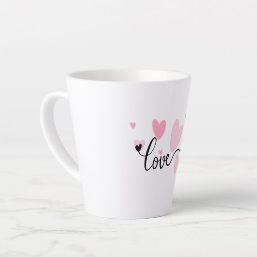 LOVE Typography Mug カフェラテマグ (左アングル)