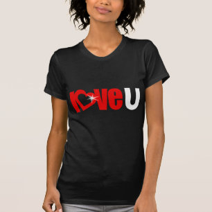 "love U"スパークルbe mine valentine文字top Tシャツ