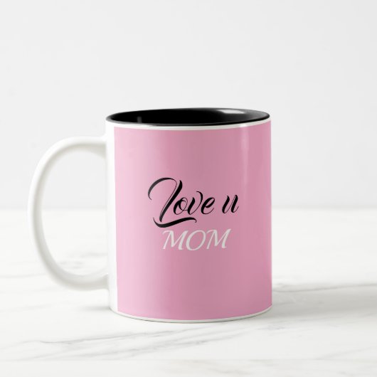 Love U Mom Coffee Mug/The Perfect Gift for Her ツートーンマグカップ (左)