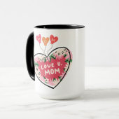 Love U. Mom: Floral Heart mug マグカップ (正面左)