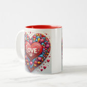 'Love U' mug ツートーンマグカップ (正面左)
