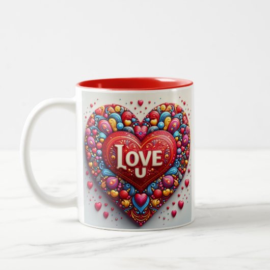 'Love U' mug ツートーンマグカップ (左)