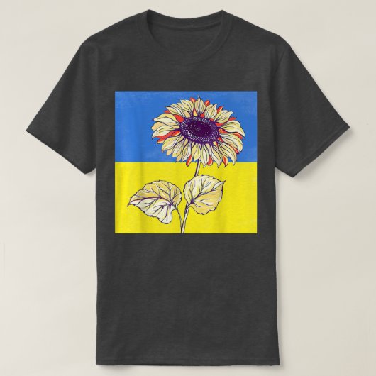 LOVE Ukraine Sunflower Ukrainian Flag Stand With U Tシャツ (デザイン正面)
