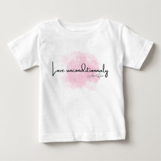 Love Unconditionally – Elegant Script with Pink Cl ベビーTシャツ (正面)