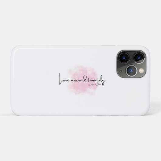 Love Unconditionally – Elegant Script with Pink Cl Case-Mate iPhoneケース (裏面(横))