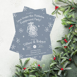 Love Under the Mistletoe Engagement Party Doodles 招待状