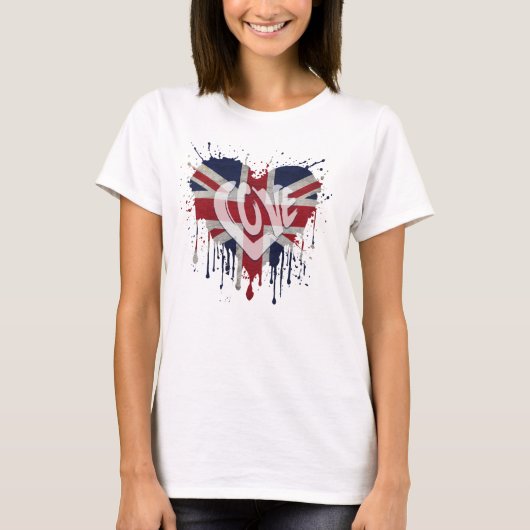 Love United Kingdom Flag Tシャツ (正面)