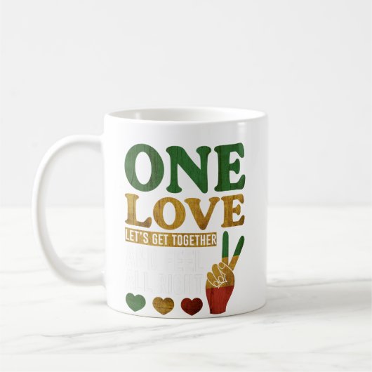 Love Universal Love, Jamican Love mug, One Love, コーヒーマグカップ (左)
