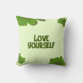 Love Ur Self Positive Affirmation Throw Pillow クッション (正面)