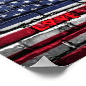 Love USAグラフィティウォールアート。ポスター ポスター (角)