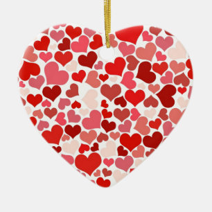 Love, Valentine, Day, Heart, Women, Pink, Rose セラミックオーナメント