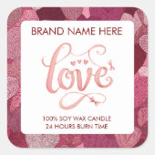 Love Valentine’s Day Candle Label スクエアシール (正面)