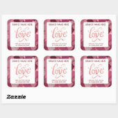 Love Valentine’s Day Candle Label スクエアシール (シート)