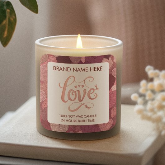 Love Valentine’s Day Candle Label スクエアシール
