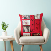 LOVE Valentines Day赤いハート写真コラージュ クッション (椅子)