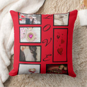 LOVE Valentines Day赤いハート写真コラージュ クッション (ブランケット)
