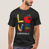 LOVE Valentines Day Apple Pencil Crayon Cute Libra Tシャツ (正面)