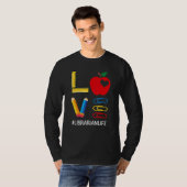 LOVE Valentines Day Apple Pencil Crayon Cute Libra Tシャツ (正面フル)