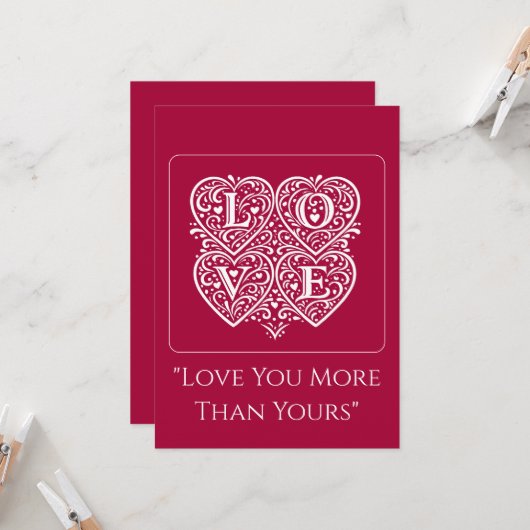 Love Valentines Day Cards – Romantic Love letters カード (正面/裏面インサイチュ)