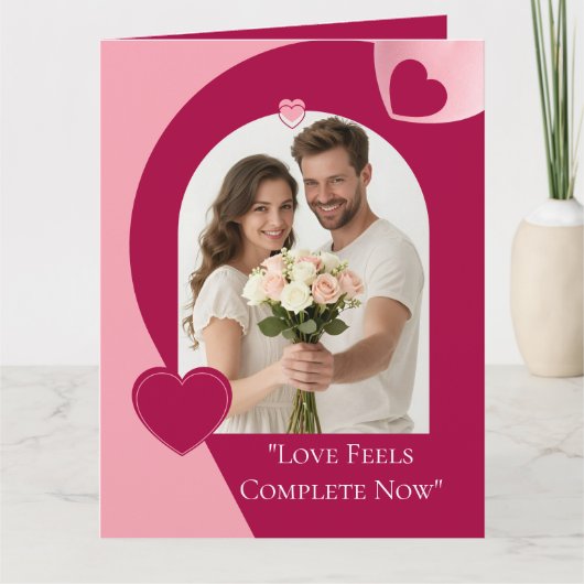 Love Valentines Day Fold Greeting Card カード (正面)