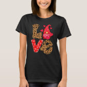 LOVE Valentines Day Gnome Ornaments Leopard Cheeta Tシャツ (正面)