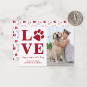 LOVE Valentines Day Pet Dog Photo Kids Classroom ノートカード (正面/裏面インサイチュ)