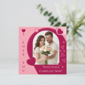 Love Valentines Day Pink Custom Greeting Card カード (スタンド正面)