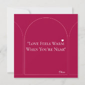 Love Valentines Day Pink Custom Greeting Card カード (裏面)