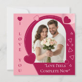 Love Valentines Day Pink Custom Greeting Card カード (正面)