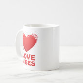 Love Vibes Heart Valentine Design コーヒーマグカップ (正面左)
