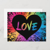 Love vibrant and colorful splatter pattern  ポストカード (正面/裏面)