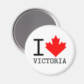 Love Victoria, British Columbiaカナダメープルリーフ マグネット (正面/裏面)