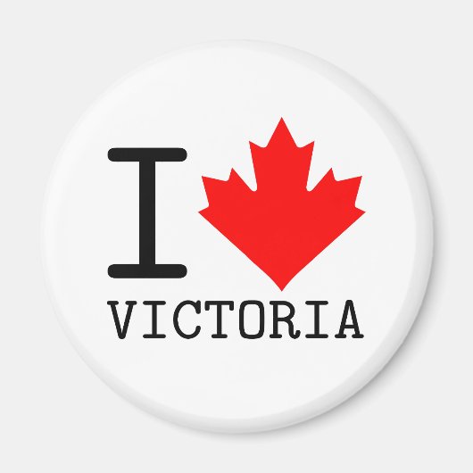 Love Victoria, British Columbiaカナダメープルリーフ マグネット (正面)