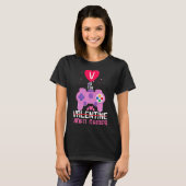 Love Video Game Gamer Gaming Hearts Day Happy Vale Tシャツ (正面フル)