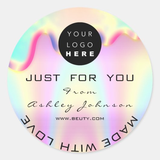 Love Vip感謝してい製ショップロゴHoliraphi ラウンドシール (正面)