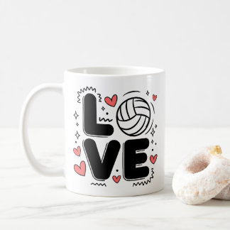 Love Volleyball Cute Volleyball Player Girls Women コーヒーマグカップ