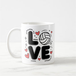 Love Volleyball Cute Volleyball Player Girls Women コーヒーマグカップ