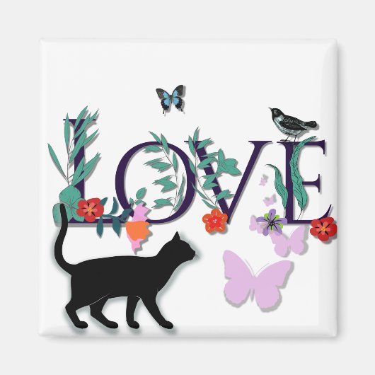 LOVE w/Cat マグネット (正面)
