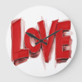 LOVE Wall art Clocks , Home decor giftt ラージ壁時計 (正面)