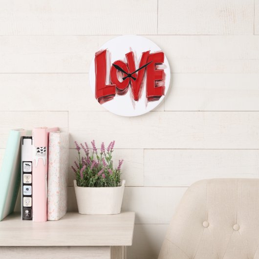 LOVE Wall art Clocks , Home decor giftt ラージ壁時計 (読書スペース)