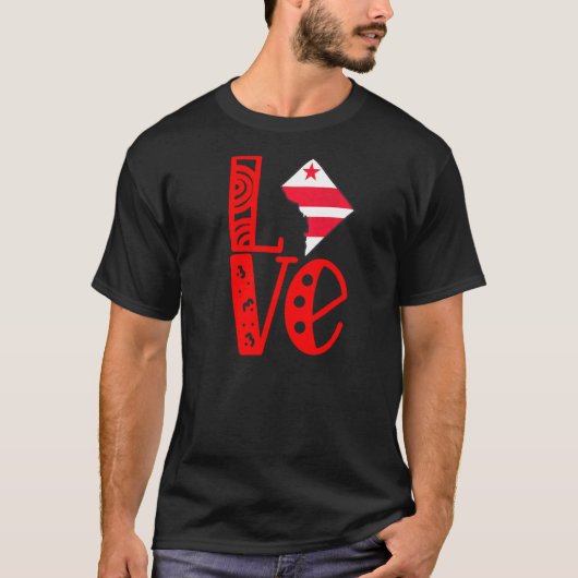 Love Washington Dc In Block Letters Tシャツ (正面)