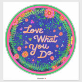 Love What You Inspirienceおもしろいフローラブルー シール (シート)