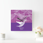 LOVE WHITE BIRD BY MASANSER スクエア壁時計 (ホーム)