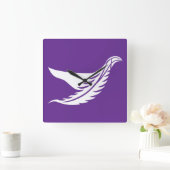 LOVE WHITE BIRD BY MASANSER スクエア壁時計 (ホーム)