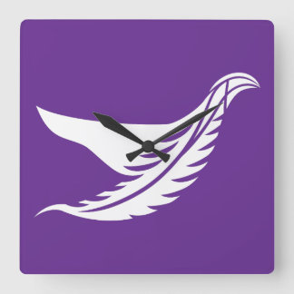 LOVE WHITE BIRD BY MASANSER スクエア壁時計