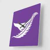 LOVE WHITE BIRD BY MASANSER スクエア壁時計 (傾斜)